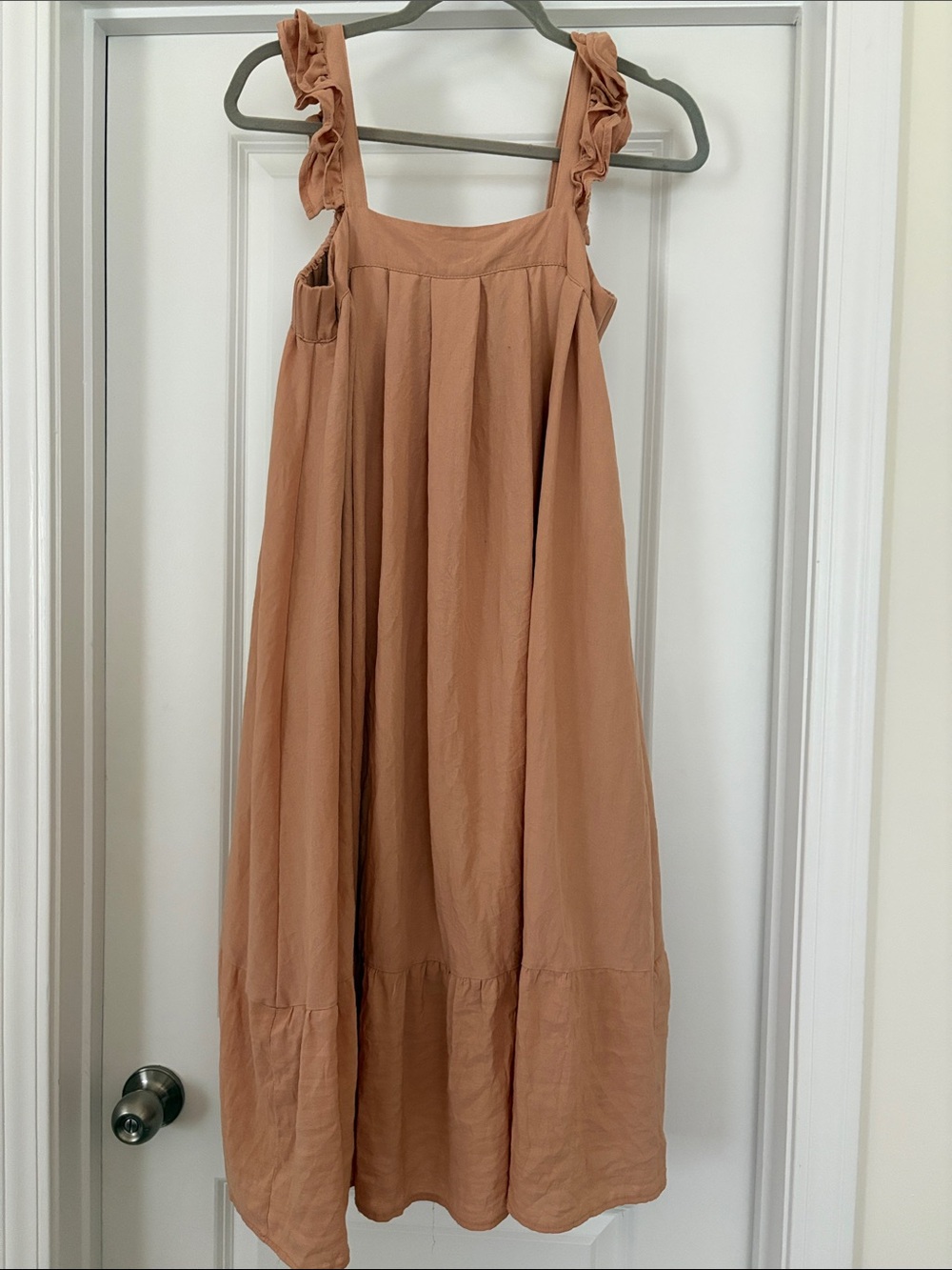 Mable Ruffled Strap Midi Sundress in Dusty Terracotta